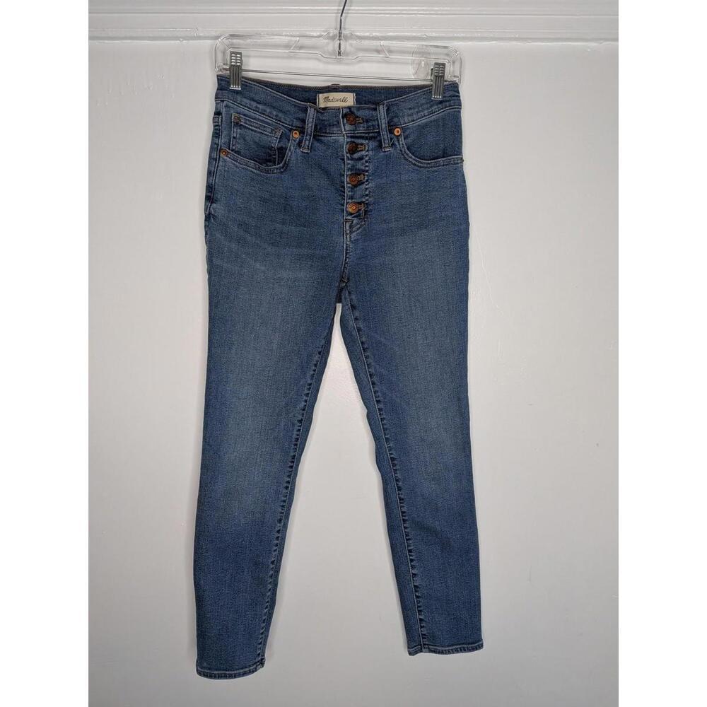 Madewell Jeans Womens 27 Blue 9" Mid-Rise Skinny Crop Button Fly Denim Pants